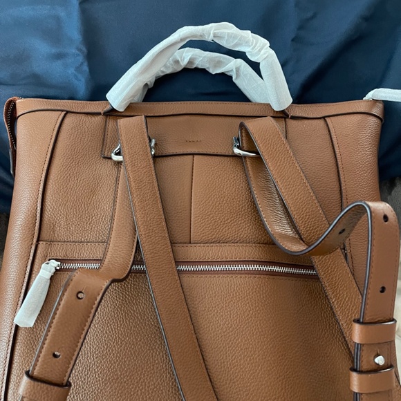 Cole Haan Tan Leather Backpack - Picture 3 of 5
